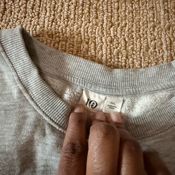 tentree Heather Gray Crew Sweatshirt with Tiny Tree Embroidery - Picture 3 of 3